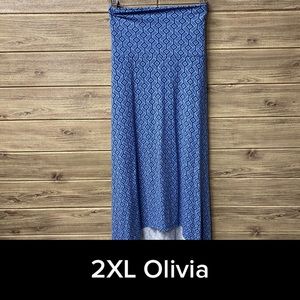 LuLaRoe Olivia Skirt Blue Diamond 2XL NWT